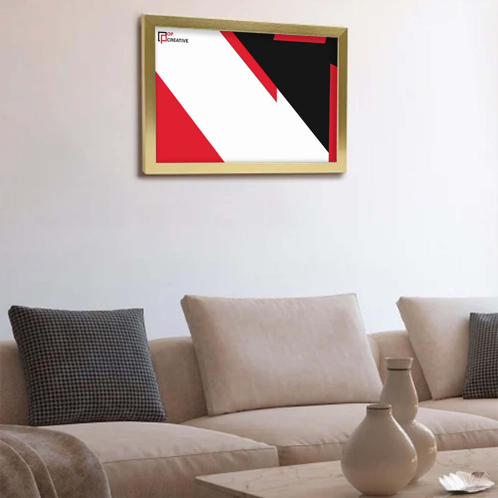 Picture Golden Frame Canvas Painting - Horizontal_4